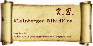 Kleinberger Bibiána névjegykártya